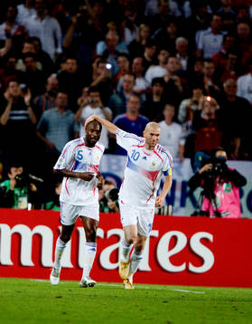 Fotboll, VM 2006, William Gallas och Zinedine Zidane,