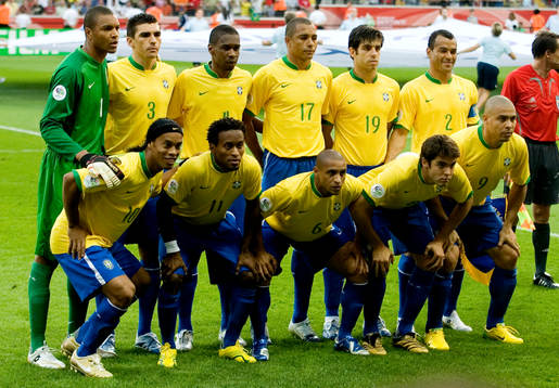 Fotboll, VM 2006, lagbild, startelva, Brasilien