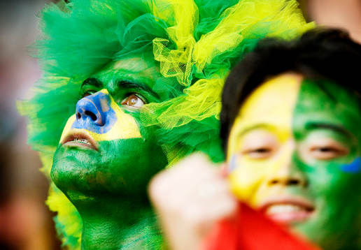 Fotboll, VM 2006, Supporter, fans till Brasilien.