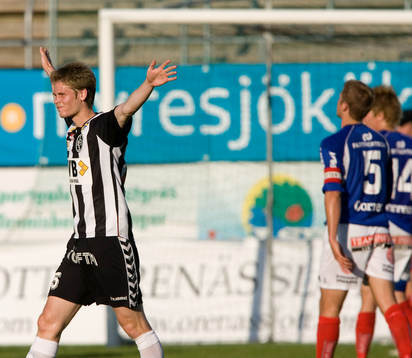  Johan Andersson, jubel, två mål i första halvleken.