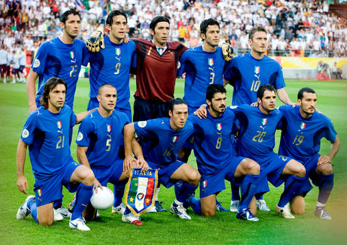 Fotboll, VM 2006, lagbild, startelva,  Italien
