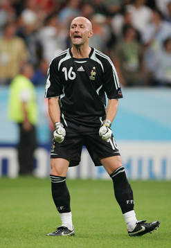  Jubel, Fabien Barthez, målvakt, Frankrike.