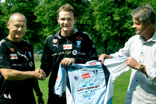 Jonatan Johansson. Första träningen med MFF. Sören