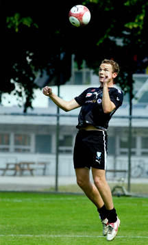 Jonatan Johansson. Första träningen med MFF