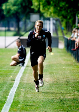 Jonatan Johansson. Första träningen med MFF