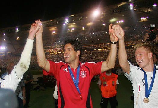  Michael Ballack, Mike Hanke, Tyskland. Jubel. Brons, bronsmedalj.