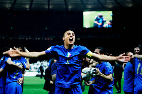   Italien är världsmästare, jubel, firande. Fabio Cannavaro, Italien, jubel