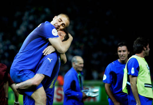 Italien är världsmästare, jubel, firande. Fabio