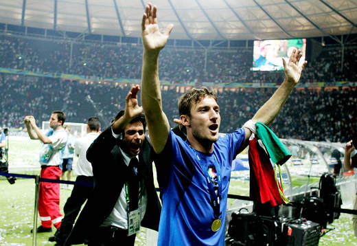 Italien är världsmästare, Francesco Totti, jubel,