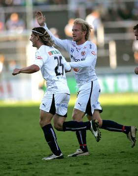 Cesar Santin och Niklas Kaldner, Kalmar, jubel