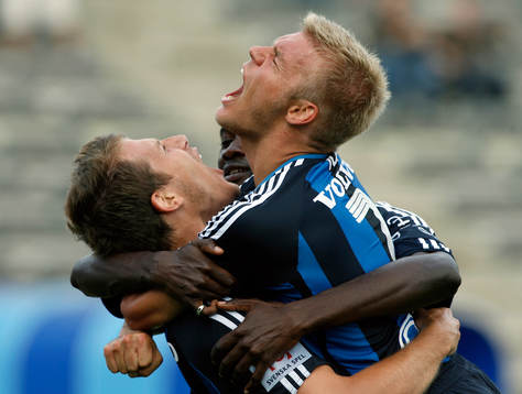  Tobias Hysén och Johan Arneng, Djurgården. Jubel, glädje.