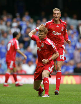 John Arne Riise och Peter Crouch, Liverpool jubel