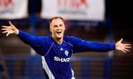  Mats Haglund, gör 1-0, jubel.