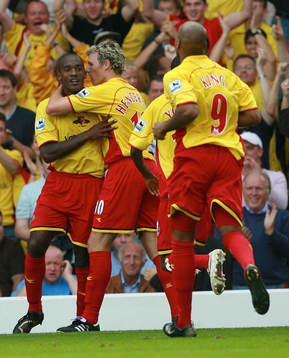   Damien Francis, Watford, jubel.