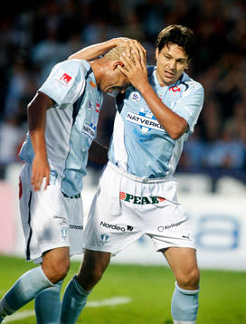  Jari Litmanen och Junior, Malmö jubel efter mål.