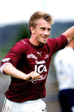  Mathias Gravem, Qviding jubel efter sitt 4-1.