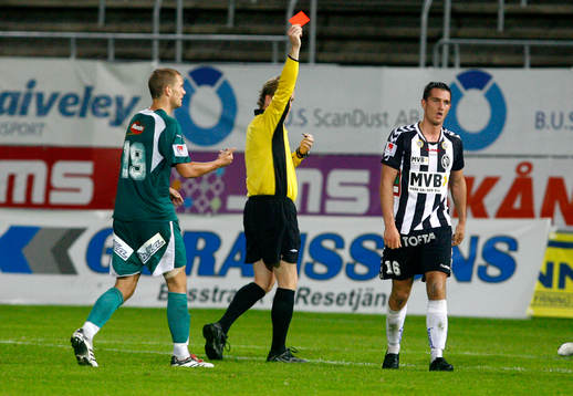  Andrew Kelly, Landskrona, utvisning, rött kort.
