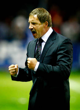 Stuart Baxter, tränare Helsingborg, segerjubel