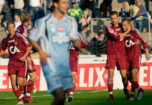 Daniel Sjölund, Djurgården har gjort 1-0. Jubel