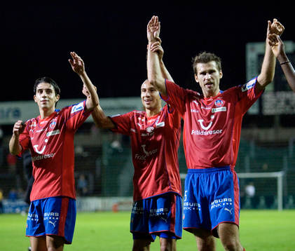  HIF-jubel, 1-0 skytten Babis Stefanidis, Henrik 