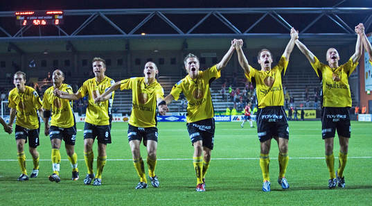  Daniel Alexandersson, Leandre Griffit, Anders Svensson, Jon Jönsson, Joakim Sjöhage, Johan Karlsson, Samuel Holmén, Elfsborg, jubel, glädje.