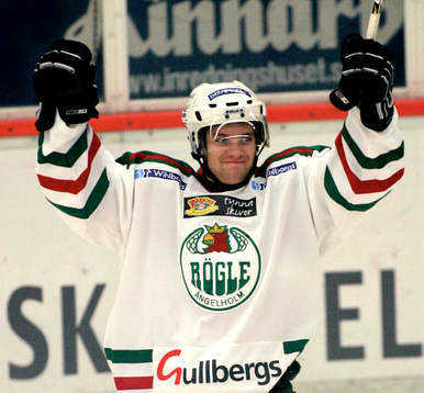  Rögle BK - Nybro Vikings IF:  Pär Albrandt, jubel, glädje, Rögle