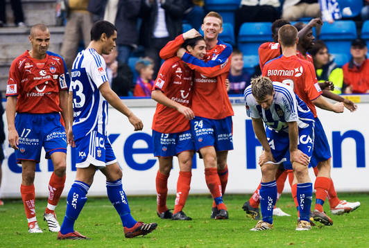 Babis Stefanidis och Fredrik Björck, jubel, glädje