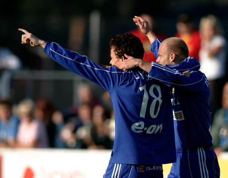  Mjällby AIF - GIF Sundsvall: Andreas Hermansson och Tobias Eriksson, jubel, Sundsvall