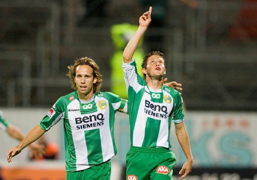  Petter Furuseth Olsen och Paulinho Guara, Hammarby, jubel, glädje    
