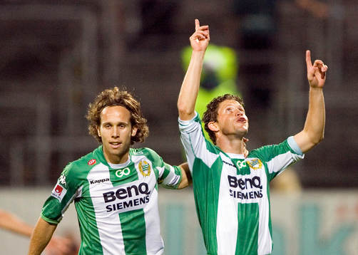  Petter Furuseth Olsen och Paulinho Guara, Hammarby, jubel, glädje   