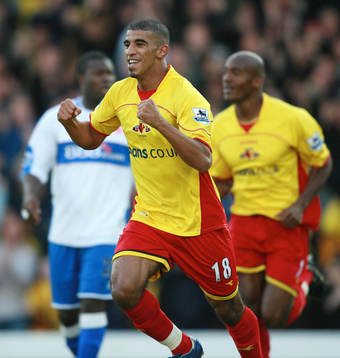  Hameur Bouazza, Watford, jubel efter mål.
