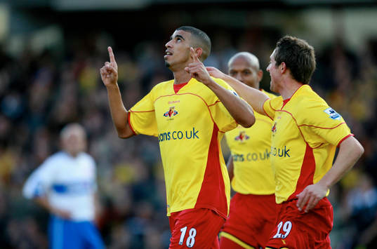  Hameur Bouazza, Watford, jubel efter mål.