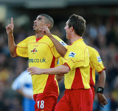  Hameur Bouazza, Watford, jubel efter mål.