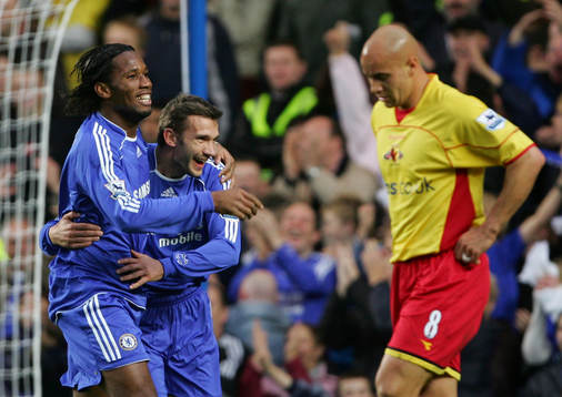  Andriy Shevchenko och Didier Drogba, Chelsea Jubel