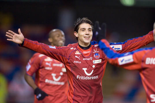  Babis Stefanidis, Helsingborg, jubel efter 0-2.       