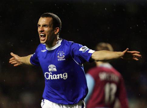  Leon Osman, Everton, jubel. 