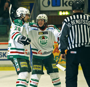Pär Albrandt och Jacob Johansson, Rögle, jubel