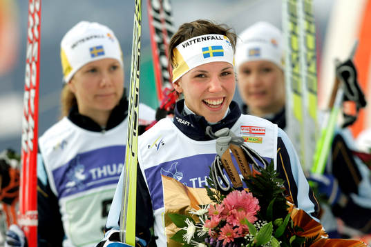 Sverige kom tvåa och tog silver. Charlotte Kalla, Sverige