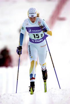 Sverige kom tvåa och tog silver. Sara Lindborg, Sverige