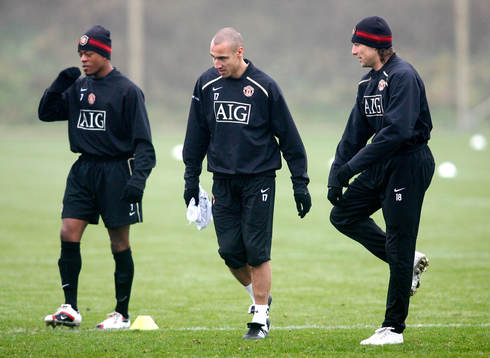 Louis Saha, Henrik Larsson, och Gabriel Heinze