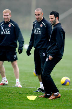  Paul Scholes, Henrik Larsson och Ryan Giggs.
