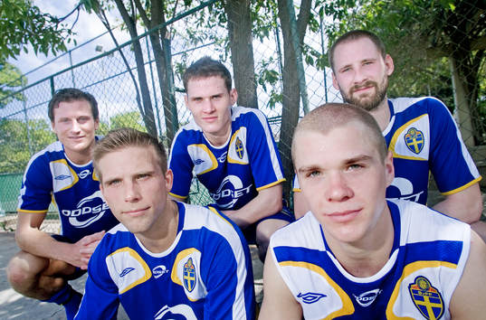  Daniel Mobaek, Jon Jönsson, Johan Wiland, Anders Svensson och Samuel Holmén.