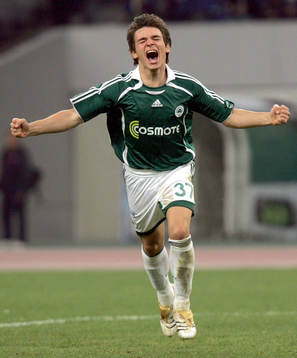 Fotboll, Grekisk liga, Sotirios Ninis, Panathinaikos, jubel