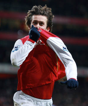  Tomas Rosicky, Arsenal, jubel, glädje