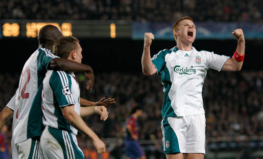  John Arne Riise, Liverpool, jubel.