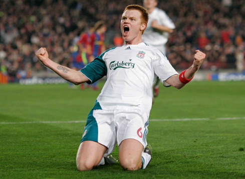  John Arne Riise, Liverpool, jubel.