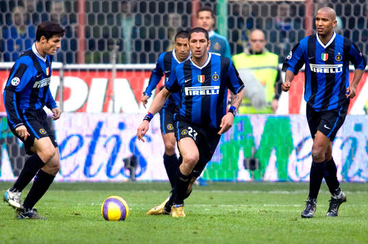  Julio Cruz, Marco Materazzi, Olivier Dacourt, Inter.
