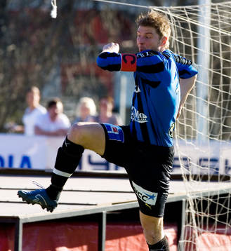  Olle Kullinger, Sirius, jubel efter 2-0.       