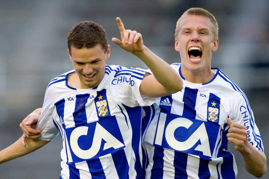   Marcus Berg och Mattias Bjärsmyr, Göteborg jubel.