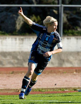  Victoria Svensson, Djurgården, jubel efter 1-0.       